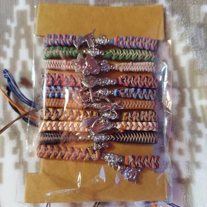 10 Multi Color Leather Bracelets with Charms